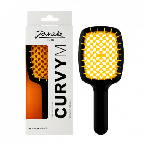 Janeke Curvy m Щітка для волосся SP508ANGS Чорна з жовтим