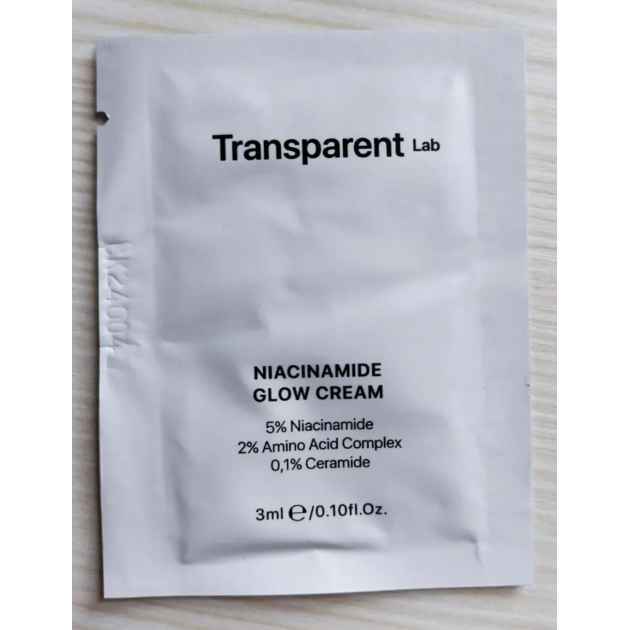 SAMPLE Transparent Lab Niacinamide Glow Cream Зразок крему для обличчя з ніацинамідом