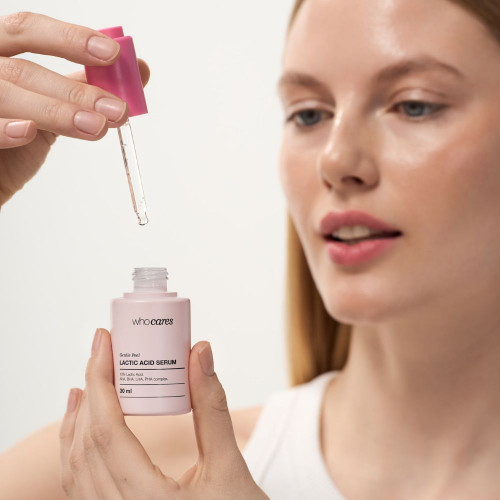 WhoCares SET Gentle Peel Lactic Acid Serum x Bifida Barrier Sun Cream Набір засобів для обличчя