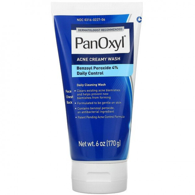 PanOxyl Acne Creamy Wash Benzoyl Peroxide 4% Daily Control 170ml Очищуюча пінка для тіла проти акне