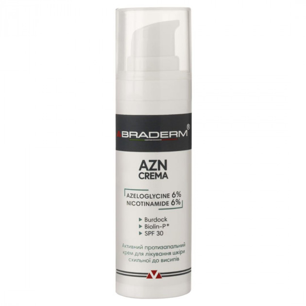 Braderm Azn Cream SPF 30 30ml Денний крем з ніацинамідом та СПФ