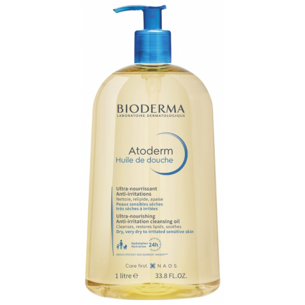 Bioderma Atoderm Huile de Douche 1L Олія-гель для душу для сухої та подразненої шкіри