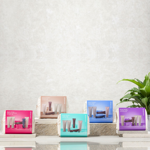 Davroe Travel Pack Blonde Senses Distributor Відновлюючий набір з косметичкою для фарбованого світлого волосся з тонуючим ефектом