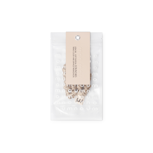 MON MOU Mini slim  Набір із 2 тонких резинок з натурального шовку, бежевий