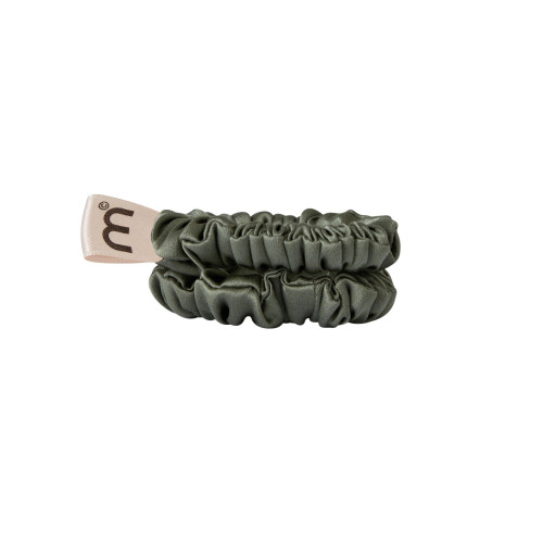 MON MOU Mini slim  Набір із 2 тонких резинок з натурального шовку, оливковий