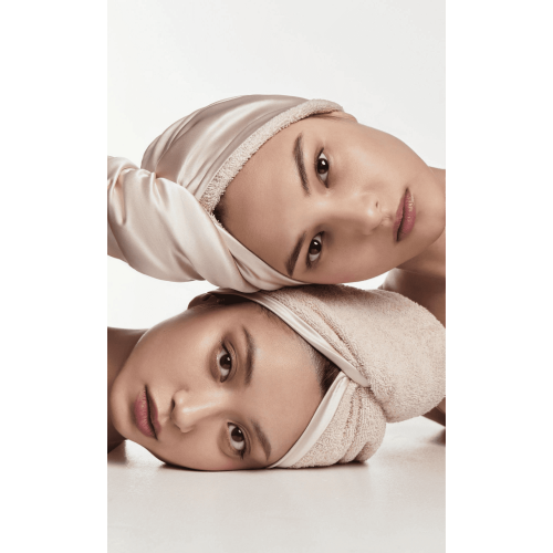 MON MOU Рушник-тюрбан з натуральним шовком нюдовий