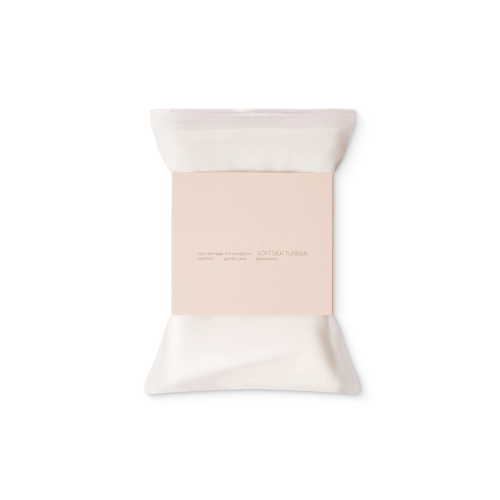 MON MOU Рушник-тюрбан з натуральним шовком білий