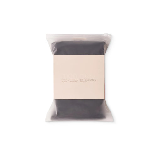 MON MOU Рушник-тюрбан з натуральним шовком чорний