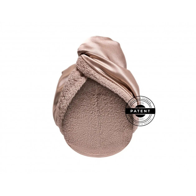 MON MOU Рушник-тюрбан з натуральним шовком бежевий