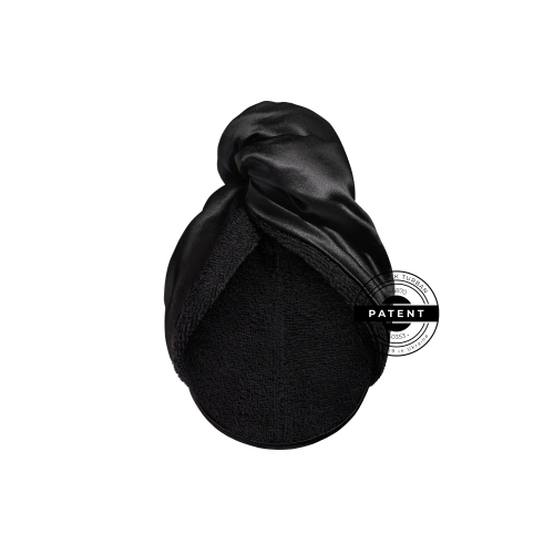 MON MOU Рушник-тюрбан з натуральним шовком чорний