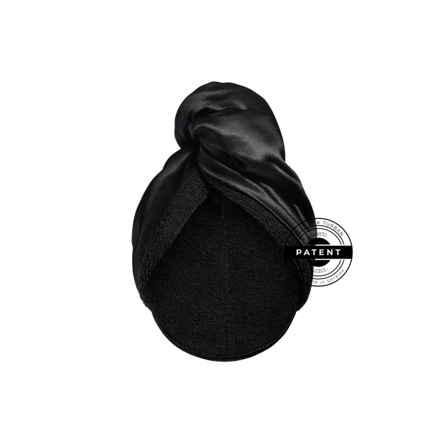 MON MOU Рушник-тюрбан з натуральним шовком чорний