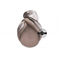 MON MOU Рушник-тюрбан з натуральним шовком сіро-бежевий