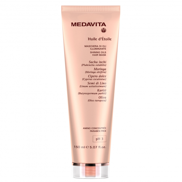 Medavita Huile D'etoile Shining Oils Hair Mask 150ml Маска для блиску та шовковистості для всіх типів волосся з дорогоцінними оліями