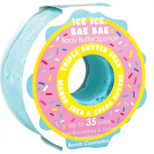 Bomb Cosmetics Губка з милом Ice Ice Bae Bae Body Buffer Sponge Bomb Cosmetics Губка з милом Ice Ice Bae Bae Body Buffer Sponge
