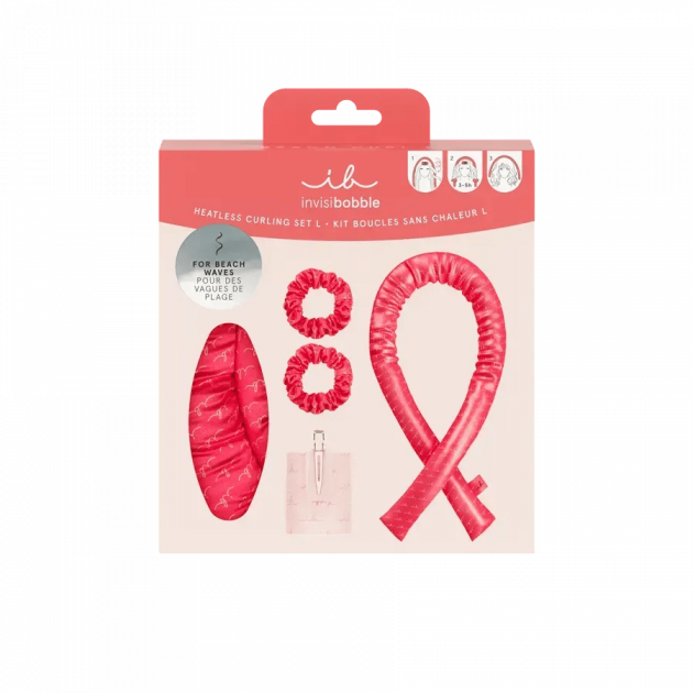 Подарунковий набір (2 резинки SPRUNCHIE, 1 бігуді та 1 стрічка) invisibobble GIFT SET Beach Curl L