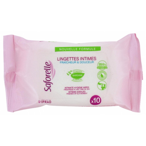 Saforelle Lingettes Intimes 10 Lingettes Вологі серветки для інтимної гігієни