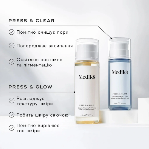 Medik8 Press & Clear 150 ml Відлущувальний ВНА-тонік з 2% інкапсульованою саліциловою кислотою
