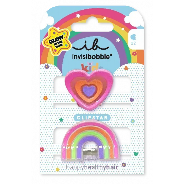 Заколка для волос invisibobble CLIPSTAR GLOW KIDS Happy Heart