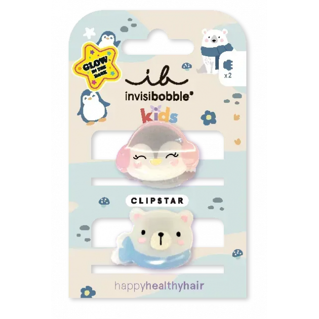 Заколка для волосся invisibobble CLIPSTAR GLOW KIDS Polar Friends