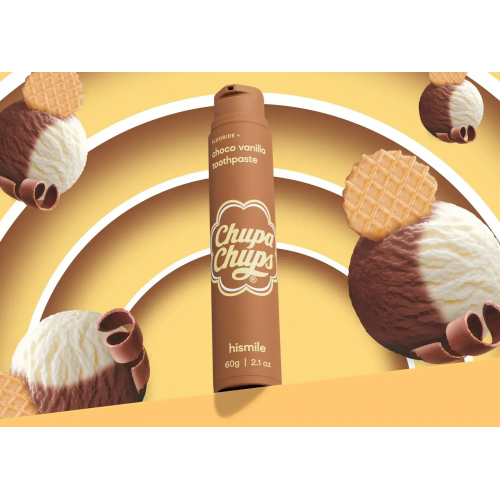 Hismile Chupa Chups Choco Vanilla Toothpaste 60g Зубна паста зі шоколадно-ванільним смаком