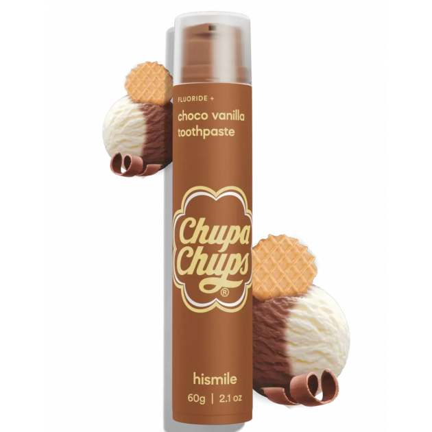 Hismile Chupa Chups Choco Vanilla Toothpaste 60g Зубна паста зі шоколадно-ванільним смаком