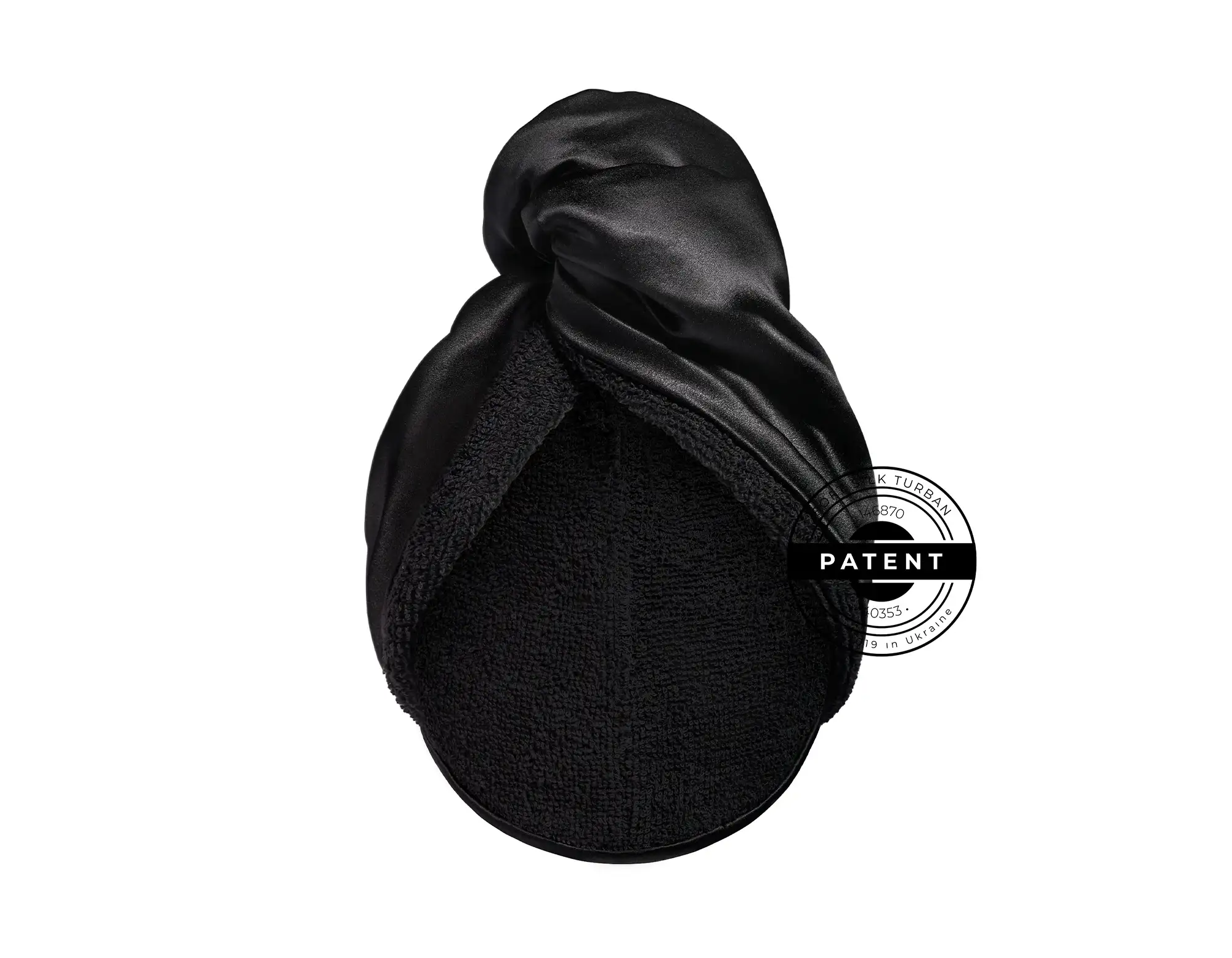 MON MOU Рушник-тюрбан з натуральним шовком чорний